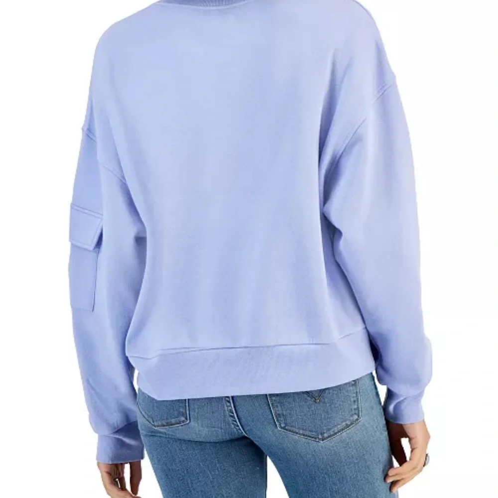 Oversized loose fit M XS Chill Babe Light Blue & Purple Sweatshirt. cropped - Picture 5 of 8